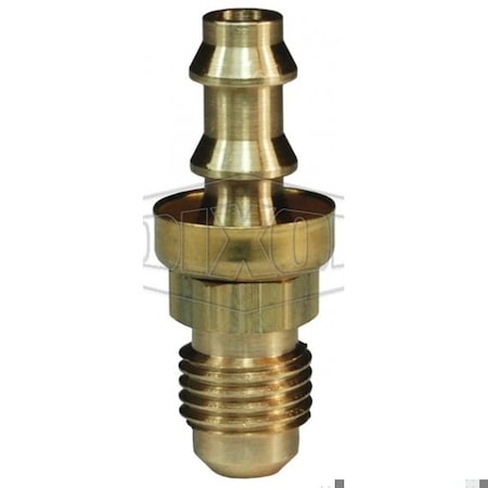 Dixon Hose Barb Fitting with Brass Cap, 7/16-20 x 1/4 in Nominal, 45Deg Male SAE Swivel x Push-On Hose Bar 2820407CBC